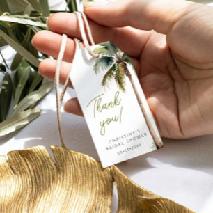 Étiquettes-cadeau Palm Tropical Et Merci De Fête des mariées De Plag