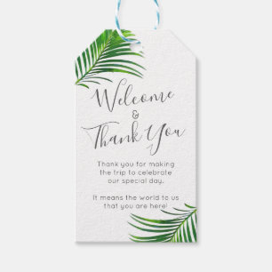 Étiquettes-cadeau Palm vert moderne Tropical Plage Mariage Faveur
