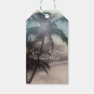 Étiquettes-cadeau Palmier Élégant Faveur de fête de plage tropicale