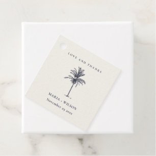 Étiquettes Cadeau Palmier Tropical Marine Kraft Mariage Merci