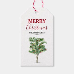 Étiquettes-cadeau Palmier Tropical Noël Arbre de Noël