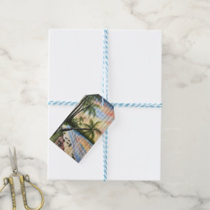 ÉTIQUETTES-CADEAU PALMIERS TROPICAUX AVEUGLES DE PLAGE
