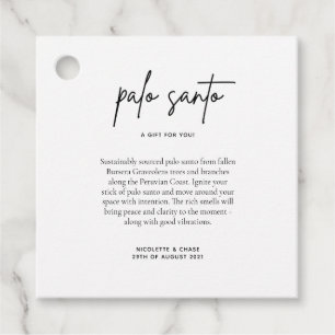 Étiquettes Cadeau Palo Santo Mariage Carte de Faveur