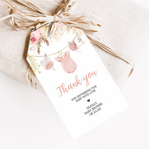 Étiquettes-cadeau Pampas Grass Baby shower Vêtements bébé Favoriser