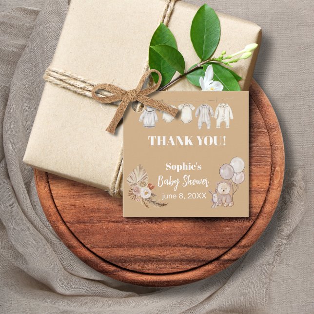 Étiquettes Cadeau Pampas Grass Boho Nous Pouvons Bearly Wait Baby sh (Créateur téléchargé)