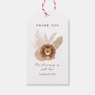 Étiquettes-cadeau Pampas mignon baby shower Lion