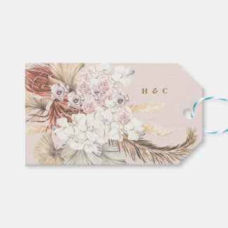 Étiquettes-cadeau Pampas rose séché Grass Floral Wedding Favor Tags