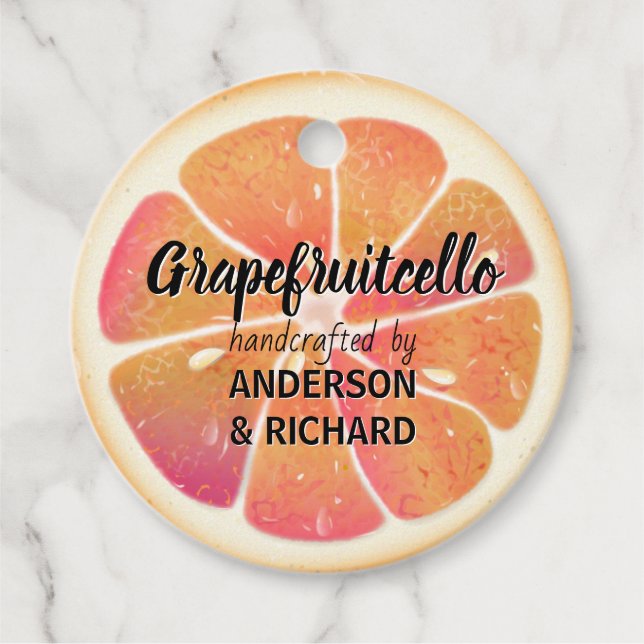 Étiquettes Cadeau Pamplemousse Moderne Fruit Grapefruitcello (Devant)