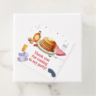 Étiquettes Cadeau Pancakes et pyjamas Petite fête