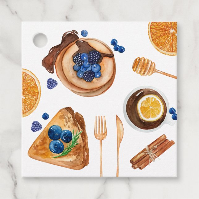 Étiquettes Cadeau Pancakes Moderne Cuisine Beauté Petit déjeuner (Devant)