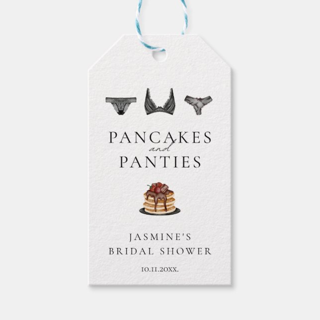 Étiquettes-cadeau Pancakes & Panties Lingerie Réception de Mariage M (Devant)