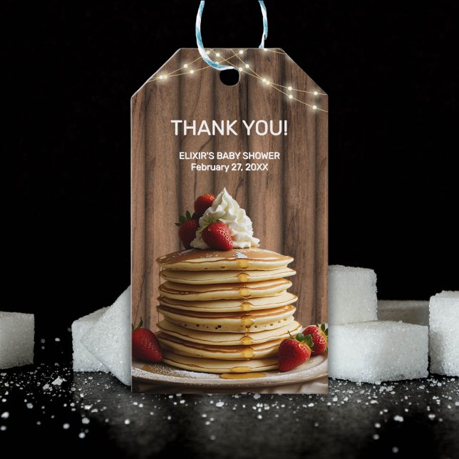 Étiquettes-cadeau Pancakes rustiques Baby shower bébé et brunch (Créateur téléchargé)