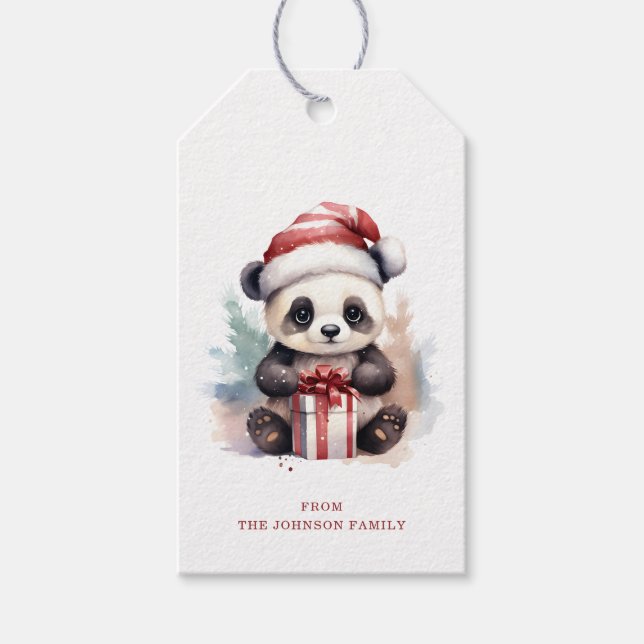 Étiquettes-cadeau Panda Christmas Gift Tags (Devant)
