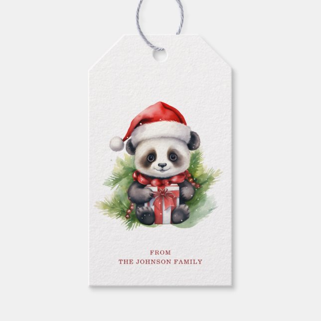 Étiquettes-cadeau Panda Christmas Gift Tags (Devant)