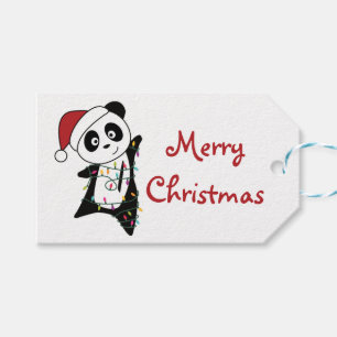 Étiquettes-cadeau Panda Christmas Snow Winter Animals Pandas Trucker