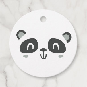 Étiquettes Cadeau Panda de caractère mignon anniversaire des enfants