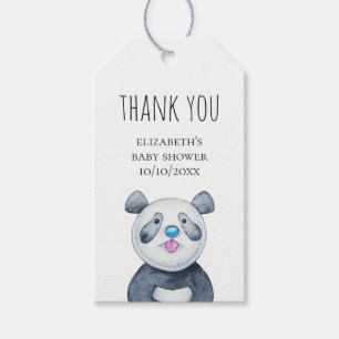 Étiquettes-cadeau Panda. Drôle animal mignon. Baby shower merci