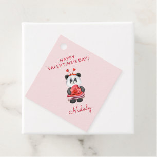 Étiquettes Cadeau Panda Happy Valentines Fête Faveurs