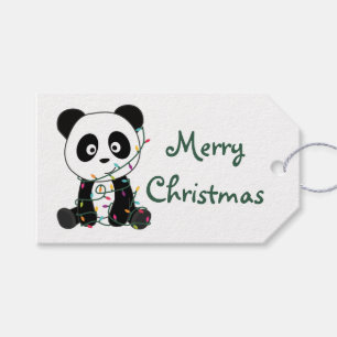 Étiquettes-cadeau Panda Noël Neige Animaux d'hiver Pandas Trucker
