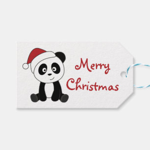 Étiquettes-cadeau Panda Noël Neige Animaux d'hiver Pandas Trucker