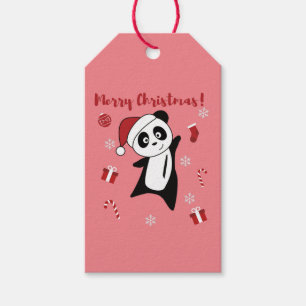Étiquettes-cadeau Panda Noël Neige hiver Animaux Pandas Cadeau Ta