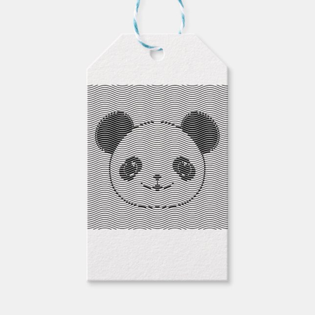 Étiquettes-cadeau Panda Porte Face Sur La Vague Motif (Devant)