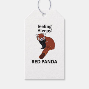 Étiquettes-cadeau Panda roux se sentant endormi Drôle de Panda roux