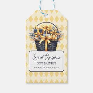 Étiquettes-cadeau Panier cadeau bleu jaune de la Marine