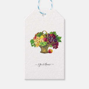 Étiquettes-cadeau Panier de fruits vintage - personnalisé