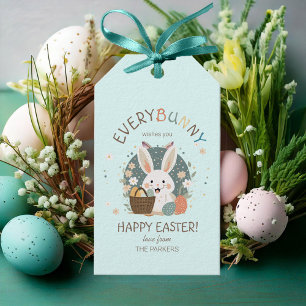 Étiquettes-cadeau Panier d'oeufs de lapin de Pâques ID1013