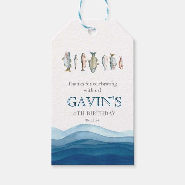 Étiquettes-cadeau Panneau d'accueil poisson, affiche d'accueil poiss (Devant)