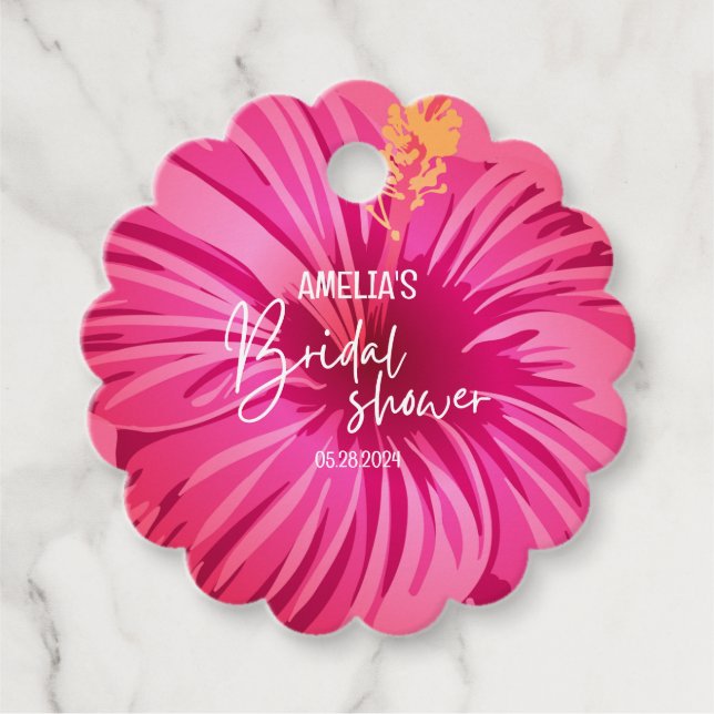 Étiquettes Cadeau Panneau de bienvenue pour douche de mariée florale (Devant)