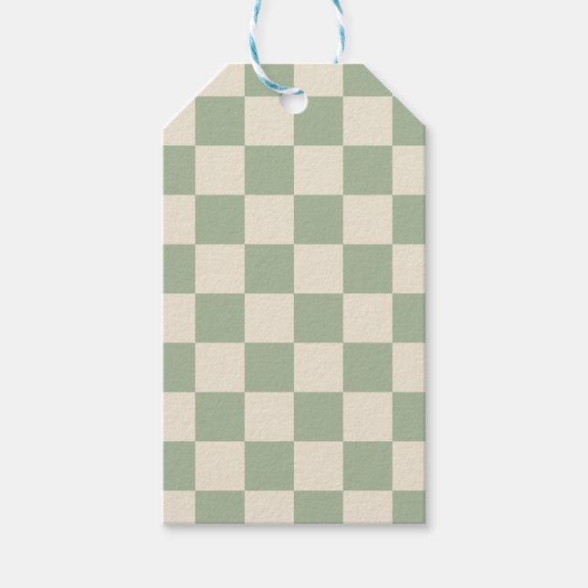 Étiquettes-cadeau Panneau de contrôle blanc vert et blanc désactivé (Devant)