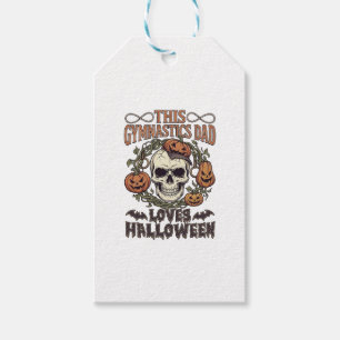 Étiquettes-cadeau Papa de gymnastique aime Halloween crâne citrouill