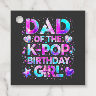 Étiquettes Cadeau Papa de la musique coréenne d'anniversaire K-Pop