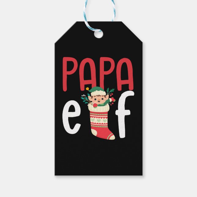 Étiquettes-cadeau Papa Elf (Devant)
