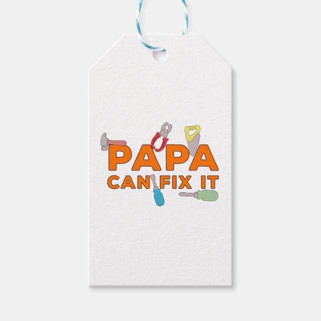 Étiquettes-cadeau Papa peut le réparer (Devant)