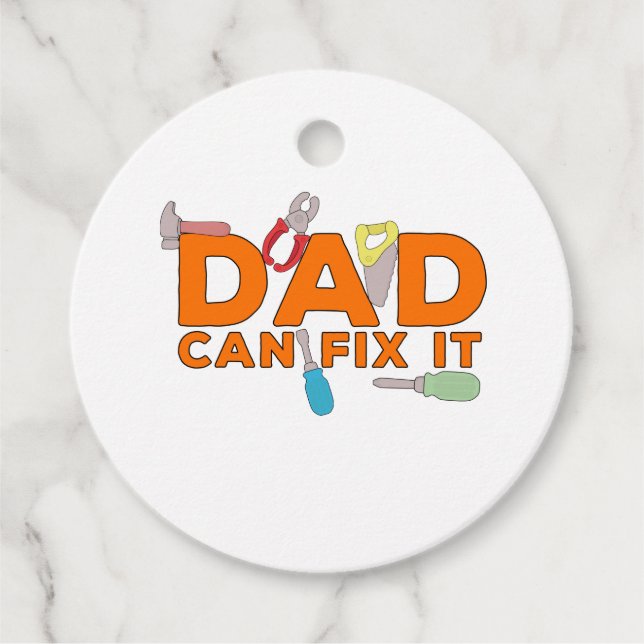 Étiquettes Cadeau Papa peut le réparer (Devant)