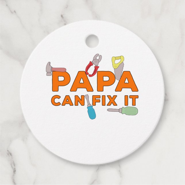 Étiquettes Cadeau Papa peut le réparer (Devant)