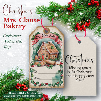 Étiquettes-cadeau Papeterie vintage de Mme Clause pour les vœux de N