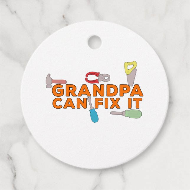 Étiquettes Cadeau Papi peut réparer ça (Devant)
