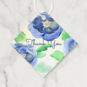 Étiquettes Cadeau Papier aquarelle Rose bleu