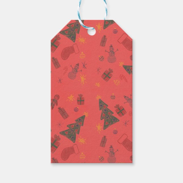 Étiquettes-cadeau Papier d'emballage de construction (Devant)