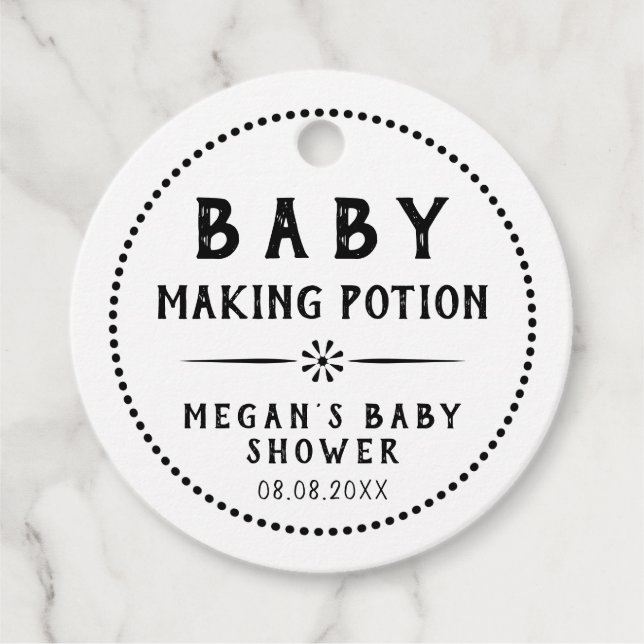 Étiquettes Cadeau Papier Kraft Pour Bébé Faire Potion (Devant)