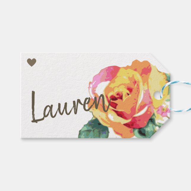 Étiquettes-cadeau Papier Kraft signature cadeau simple fait main (Devant (Horizontal))