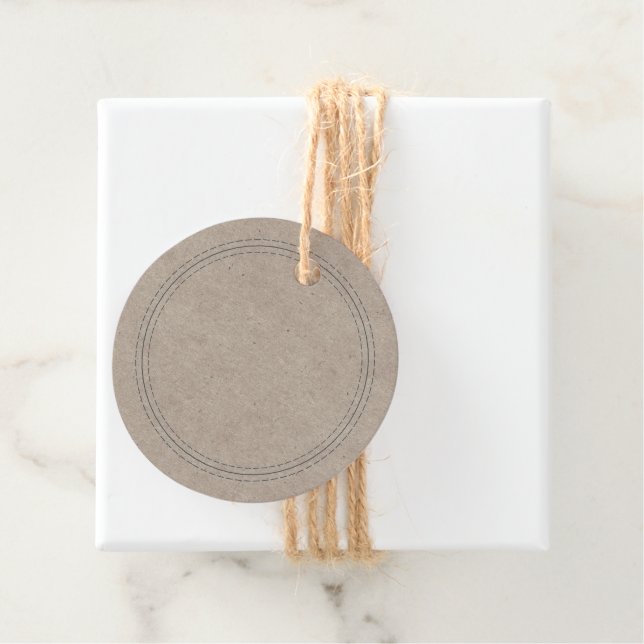 Étiquettes Cadeau Papier Rustique Fait Maison Simple Kraft Écrivez E (En situation)
