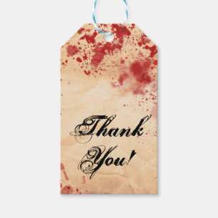 Étiquettes-cadeau Papier Vintage Sanglant Fête d'Halloween Gothique
