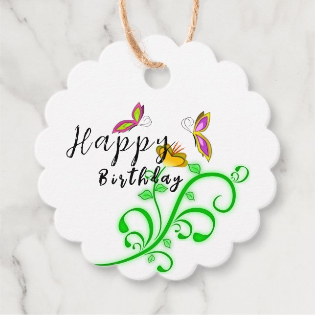 Étiquettes Cadeau Papillon (Devant)