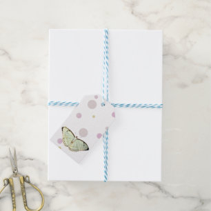 Étiquettes-cadeau Papillon de beauté verte à la menthe