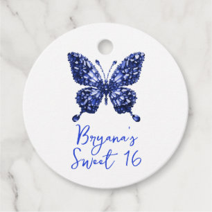 Étiquettes Cadeau Papillon de cristal de saphir Pierre de naissance 